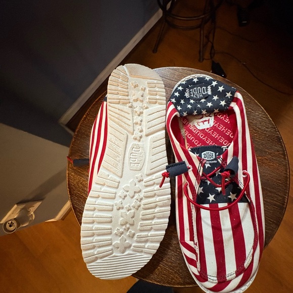 Hey Dude Shoes - Kids' Red and White Striped Shoes